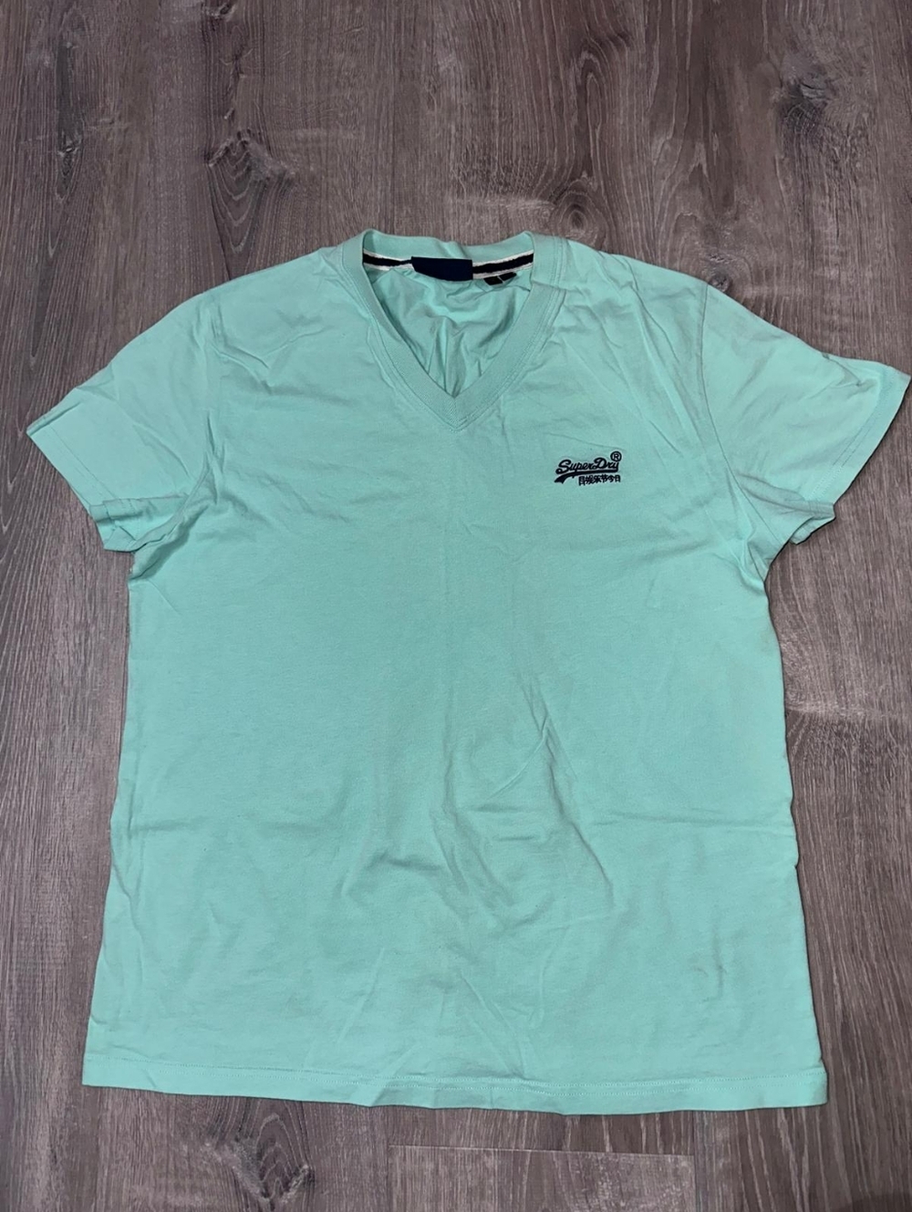 Superdry Men’s Light Mint V-Neck Short Sleeve Tee - Picture 7 of 7